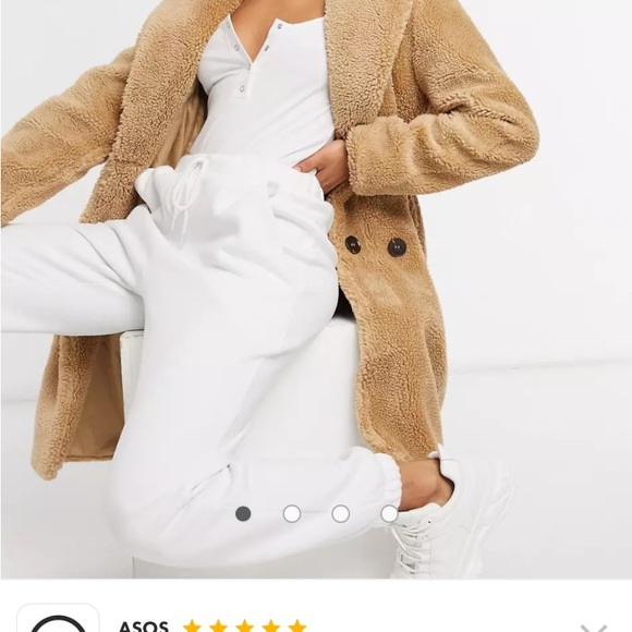 ASOS QED London Double Breasted Teddy Coat - Picture 4 of 12